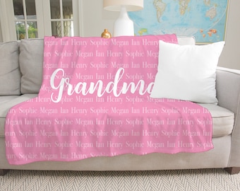 Manta Personalizada Para Abuela, Mamá Regalo De Navidad, Manta De Tiro, Manta de Navidad con Flores de Pascua, Manta Navideña, Regalo Abuela