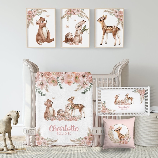 Baby Girl Bedding Etsy