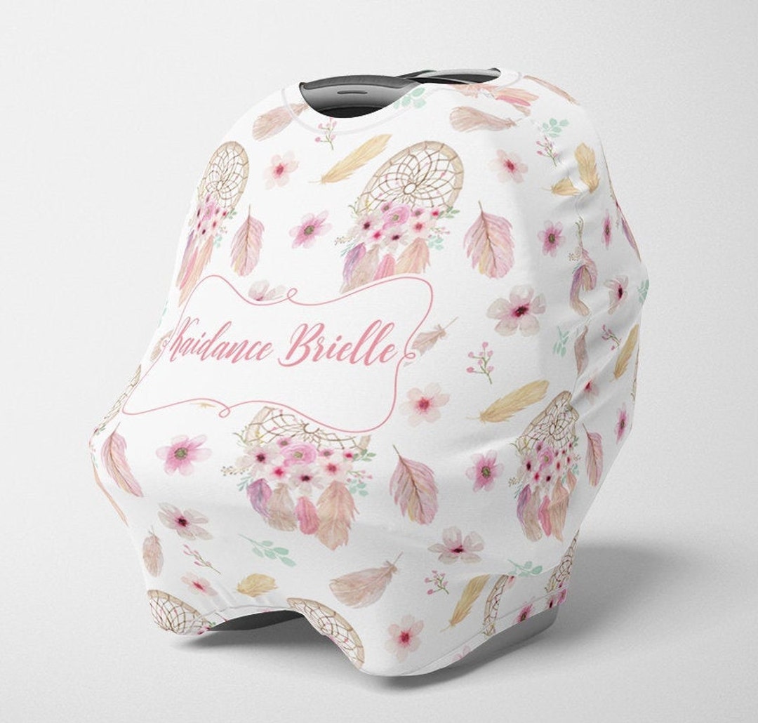 Personalized Car Seat Canopy Girl Stretchy Car Seat Cover Etsy