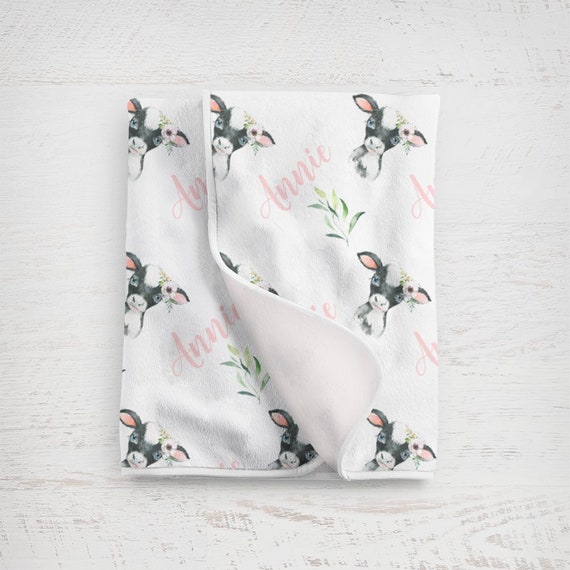 Couverture De Veau De Vache De Bebe Personnalisee Dans La Etsy