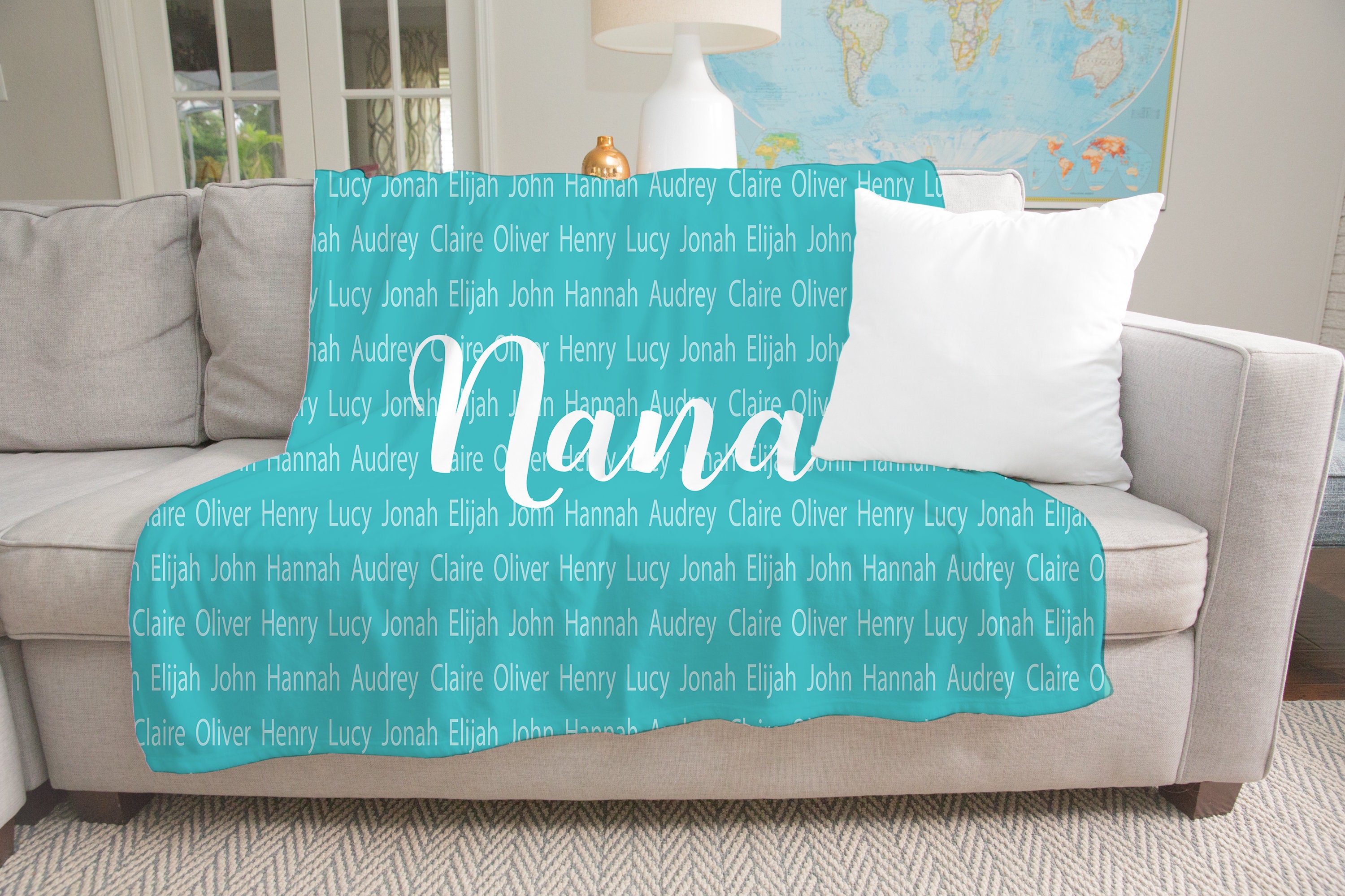 Personalized Family Blanket Personalized Grandma Blanket Etsy