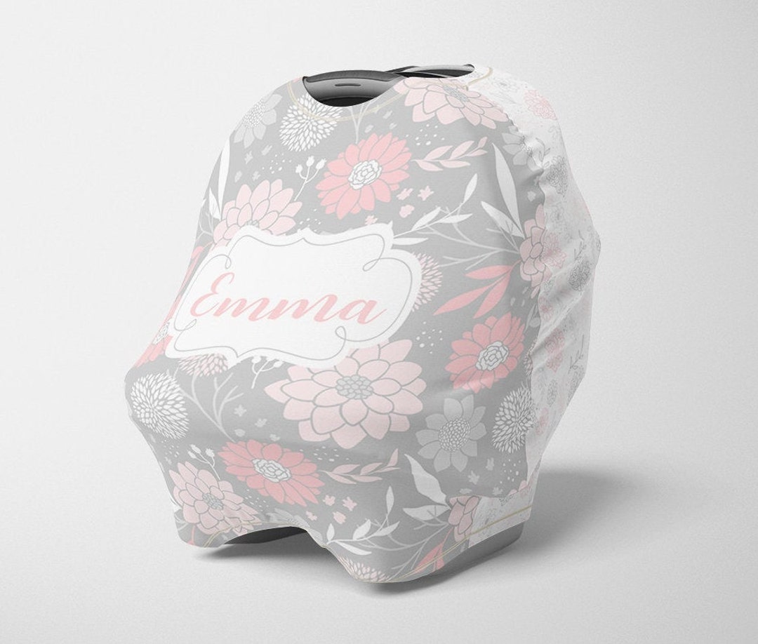Personalized Car Seat Canopy, Girl Stretchy Car Seat Cover