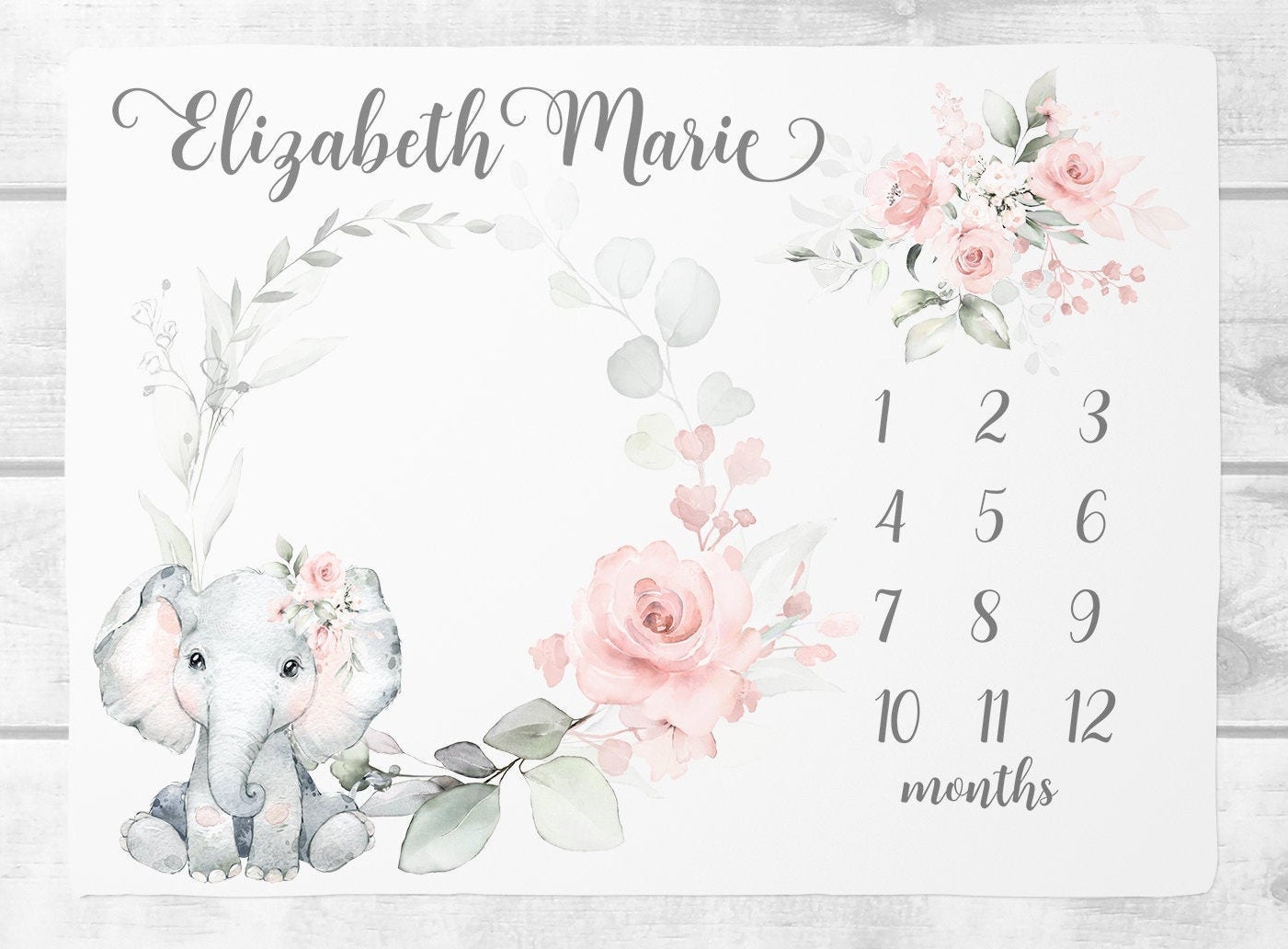 Baby Girl Milestone Blanket Personalized Baby Month Blanket Baby Growth Tracker Blanket Personalized Baby Shower Gift New Mom Gift Etsy