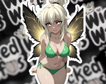 Vinylsticker Neverland's Lost Siren Fairy – Bikini-versie Anime Waifu-sticker (volwassen)