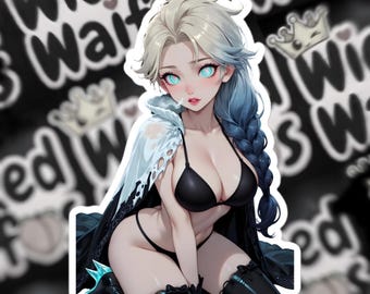 Vinylsticker Aurora Frost Glacier Empress – zwarte bikini Anime Waifu-sticker (volwassen)