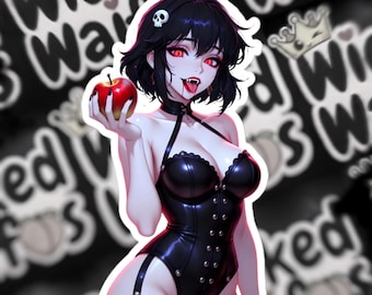 Vinylsticker Snow Ivory Vampire Queen – Dark Fairy Tale Anime Waifu-sticker (volwassen)