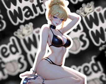 Vinylsticker Assepoester Ash Maiden – Bikini-versie Anime Waifu-sticker (volwassen)