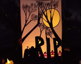 Halloween Decoration - Halloween Luminary - Luminaries - Lantern - Original work - Paper Craft - Handmade