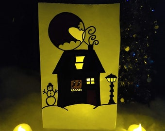 Christmas decoration - Luminary - Luminaries - Lantern - Original Work - Paper Craft - Hand Made - Paper Bag Luminary