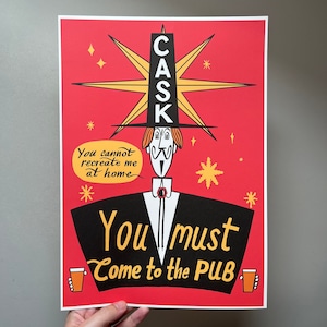 You Must Come To The Pub A3 Print // The Art of Cask