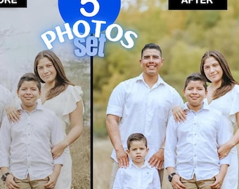 Professional Photo Retouching Service Pack: 5 edited pics set Combine Photos, Remove Person (Digital Download)