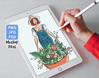 iPad Pro Mockup: Tablet Screen Mock-up (PSD, PNG, JPG)