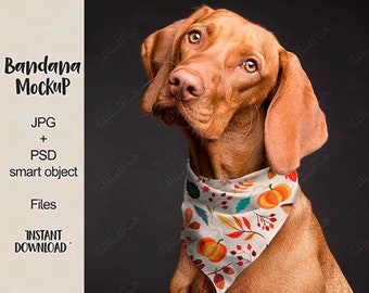 Pet Bandana Mockup: Flat Template, Dye Sublimation (PSD, JPG)