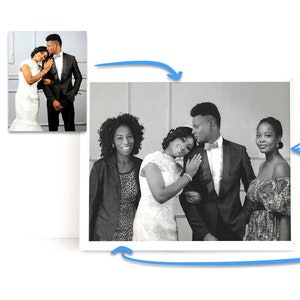 Add Loved One to Photo, Loss of Father-Mother, Family Portrait From Photos, Christmas Gift, Memorial Gift for Dad Mom,
