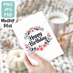 PNG + jpg+ PSD MOCKUP Briefpapier gestaltet, Grußkarten-Modell, Babyparty-Einladung Mockup, Papier-Smart-Objekt-Mockup, Hand-Holding-Mockup.