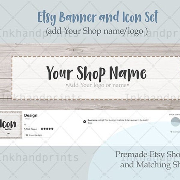 Houten banner en icon set Etsy achtergrond, eenvoudige Etsy cover icon afbeelding, Etsy minimalistische banner, boerderij hout Etsy cover stockfoto