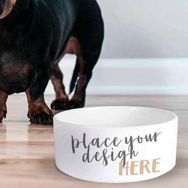 PSD + JPG sublimation ceramic pet bowl mockup, Dye sublimation pet bowl mockup, flat template mockup, Dog Mock-up,  PSD file +  jpg Mock up