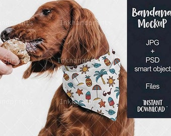 JPG + PSD pet bandana mockup,Dye sublimation flat template mockup, Dog Mock-up,PSD file + smart object, Sublimation Dogblank Bandana Mock up
