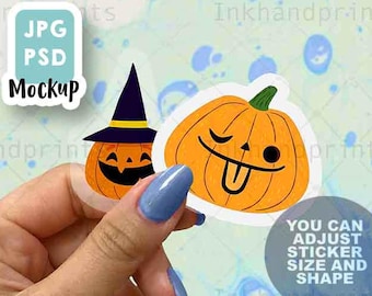 JPG + PSD Aufkleber Mockup, Photoshop Mockup Hand halten Aufkleber, Smart-Objekt-Mockup, Aufkleber-Mockup, SVG-Modell, Hand-Aufkleber Smart-Objekt