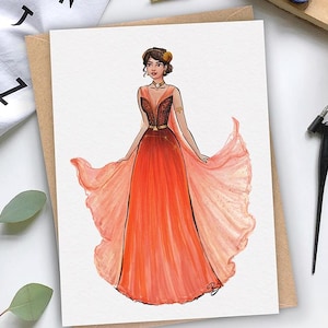 Ilustración de moda de Aries - Impresión artística de vestido de alta costura - Arte mural del zodíaco, regalo astrológico para el signo de fuego, Ilustración de moda del zodíaco