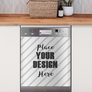 PSD DIGITAL MOCKUP Dishwasher Cover Vinyl Decal / Sticker Magnet Mockup ...