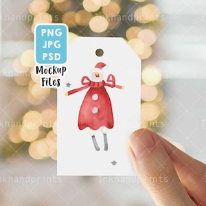 Maquette d&#39;étiquette de cadeau de mariage PNG + JPG + PSD, maquette de papeterie de Noël, modèle photo de maquettes d&#39;étiquettes cadeaux, maquettes de cartes de remerciement