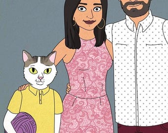 Portrait d'animal de compagnie et de propriétaire personnalisé à partir d'une photo | Cadeau personnalisé pour amoureux des chiens | Illustration de style dessin animé