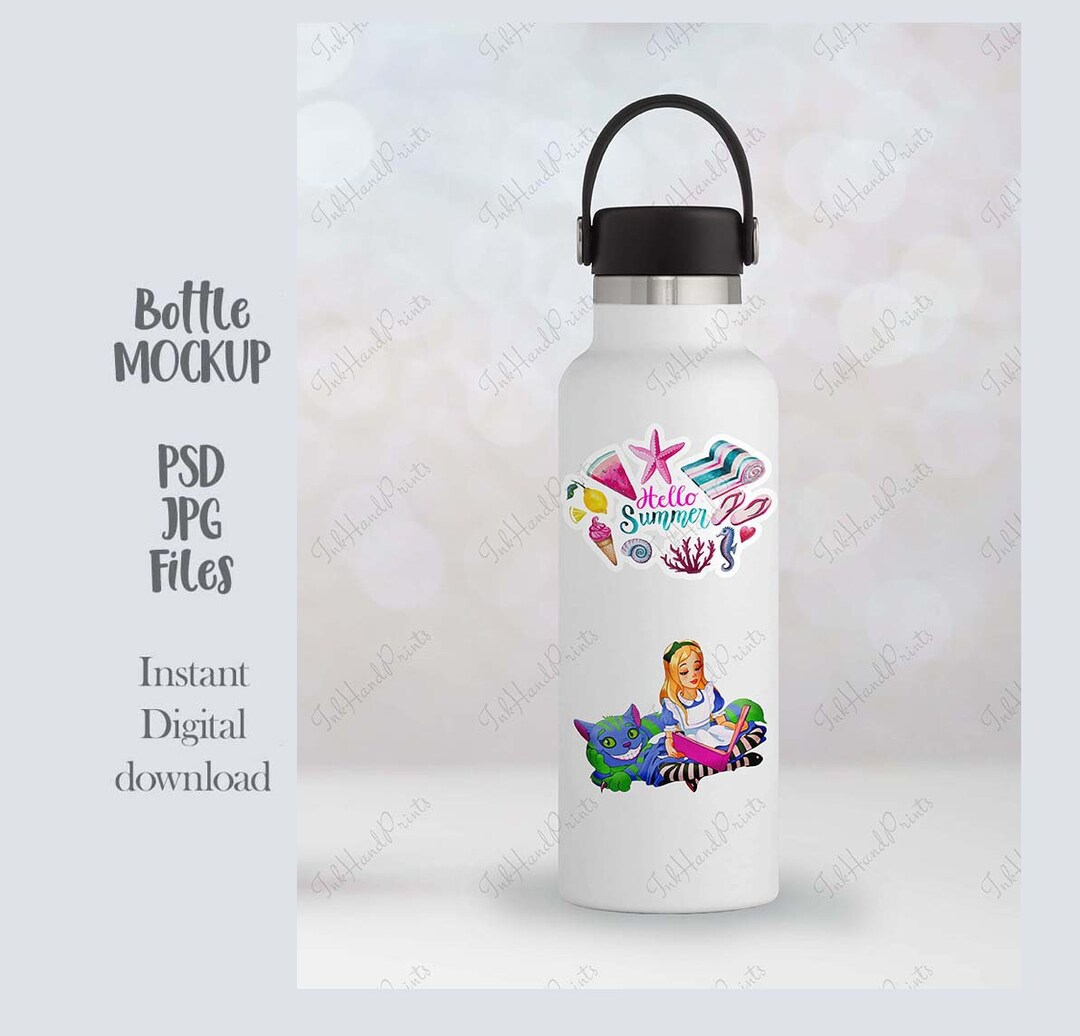 JPG PSD Vinyl Decal / Sticker Hydro Flask Sticker Mockup,svg Water ...