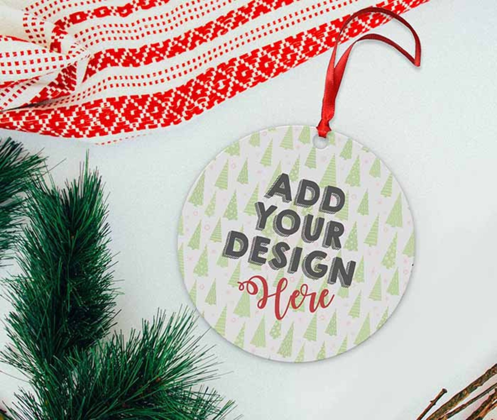 Download Dye Sublimation Christmas Ornament simple aluminum Mockup PNG | Etsy