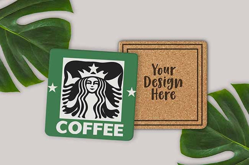 Download PSD JPG dye sublimation square Coaster Mock Up template | Etsy