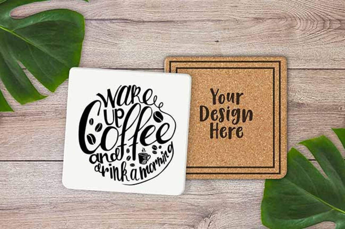 Download PSD JPG dye sublimation square Coaster Mock Up template | Etsy
