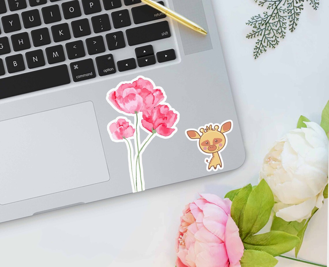 Download JPG PSD Vinyl decal / sticker Pc MacBook Mockup Laptop | Etsy