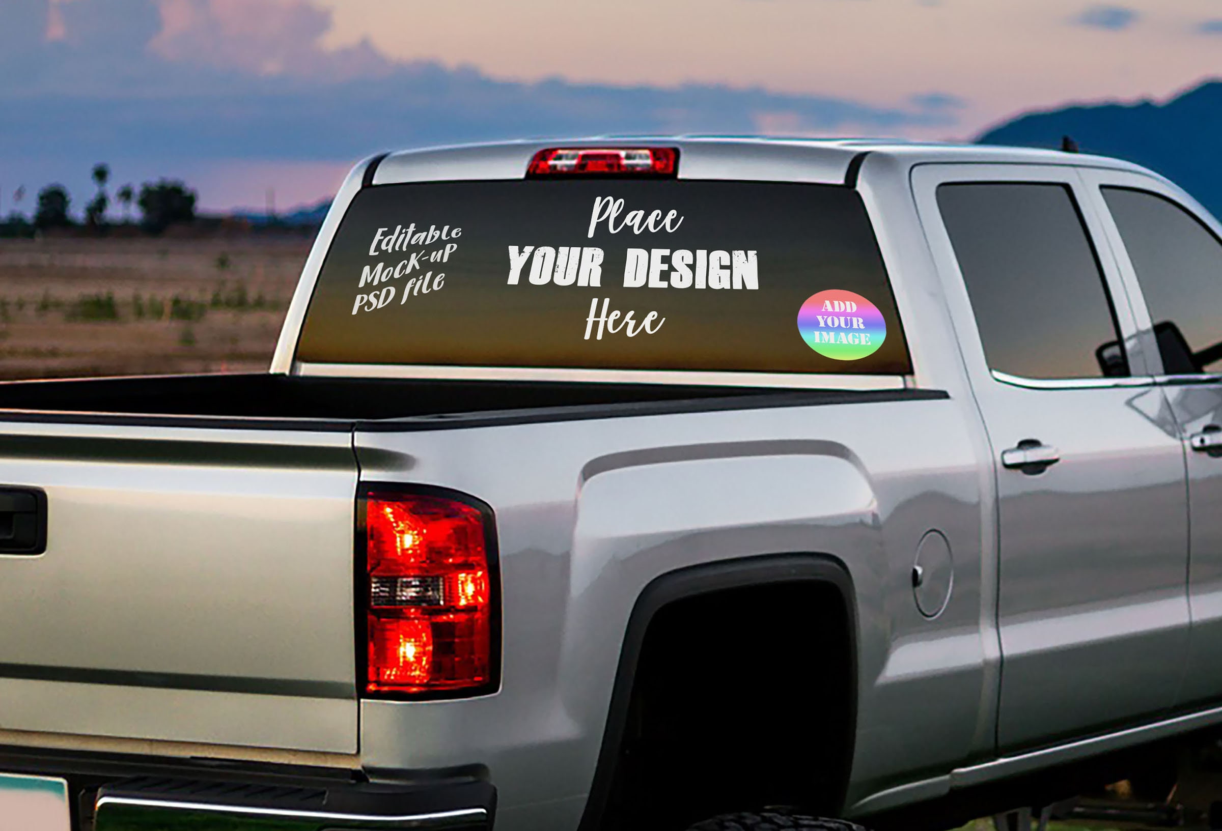 JPG PSD Vinyl Decal / Sticker Rear Window Car Mockup 4x4 Etsy