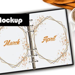 PSD Planner Mockup, Journal Mockup, Winter Weekly Planner Mock Up PSD, Journal  Smart Object Files, Minimalist Spiral Notebook Mockup