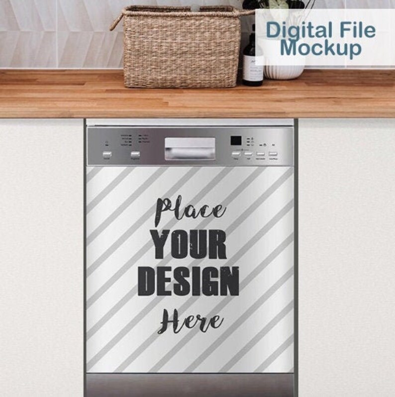 PSD DIGITAL MOCKUP Dishwasher Cover Vinyl Decal / Sticker Etsy