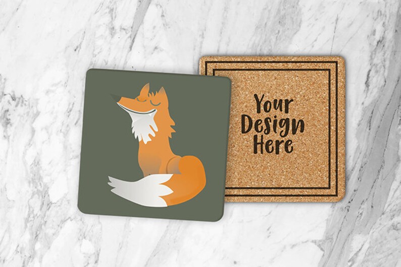 PSD JPG dye sublimation square Coaster Mock Up template | Etsy