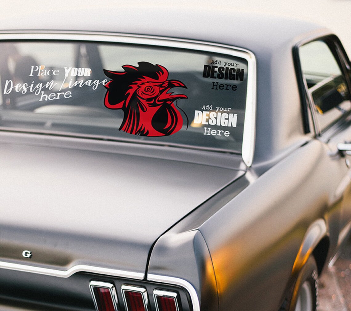 Download JPG PSD Vinyl decal / sticker Rear Window Car Mockup vinyl | Etsy