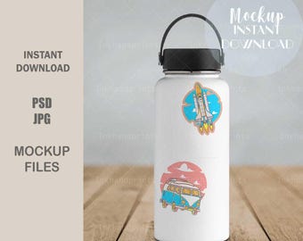 JPG + PSD Vinyl decal / sticker hydro flask sticker Mockup,SVG Water bottle Product Mockup, hydroflask Labels, hand holding mock-up, sticker