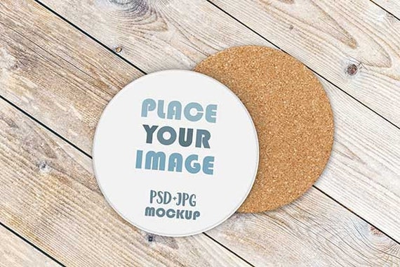 PNG PSD JPG Dye Sublimation Round Coaster Mock Up, Template for  Coaster,sublimation Blank Coaster With Cork Backing Mockup,drink Coaster -   Canada