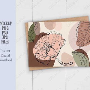 MOCKUP di carta bianca vuota, mockup di carta busta kraft, semplice invito flatlay mock up, mockup di cartolina 5x7, poster Mockup, 5x7", 10x14"