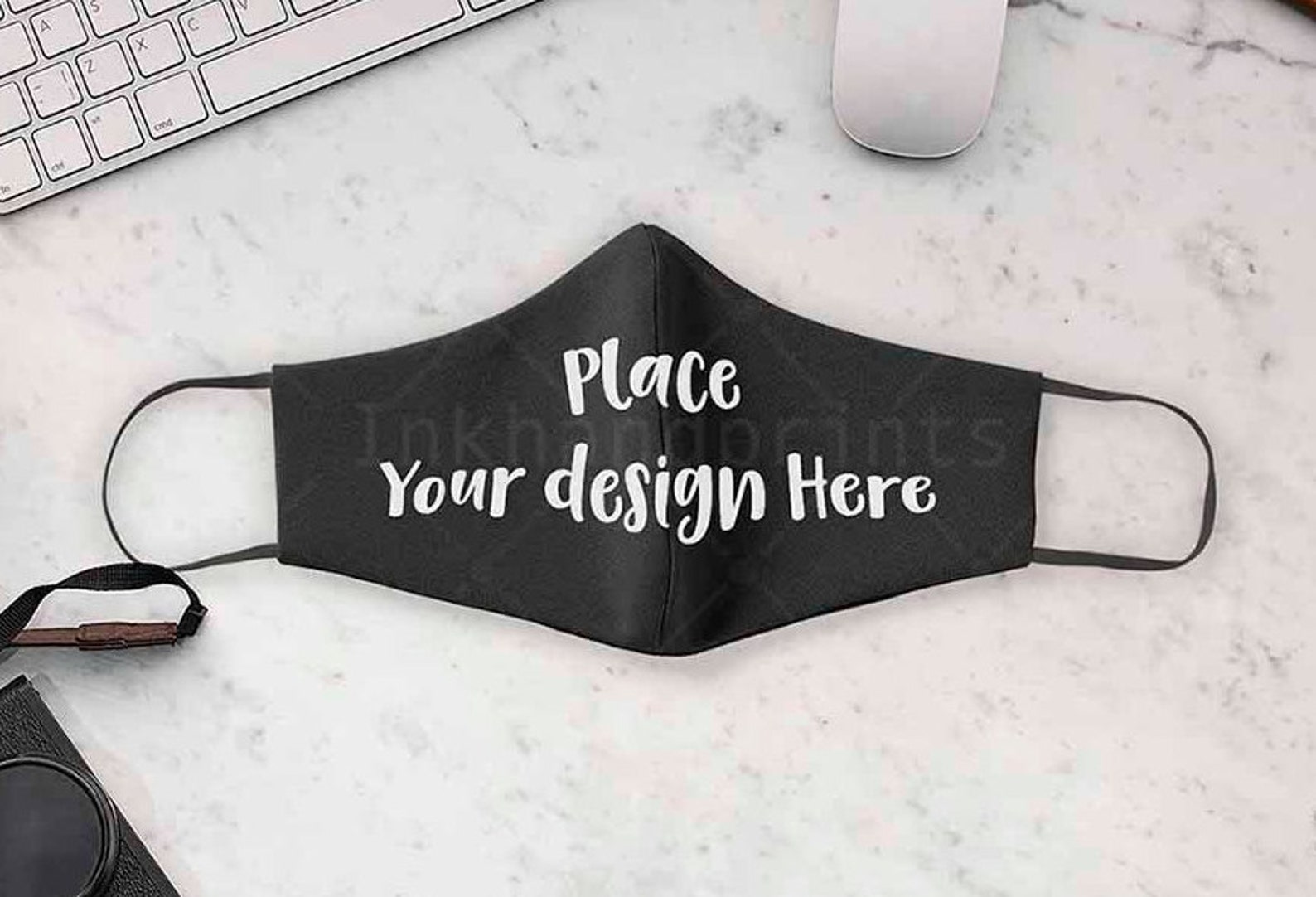 Download JPG PSD Mockup black Face Mask Smart Object mockup. | Etsy