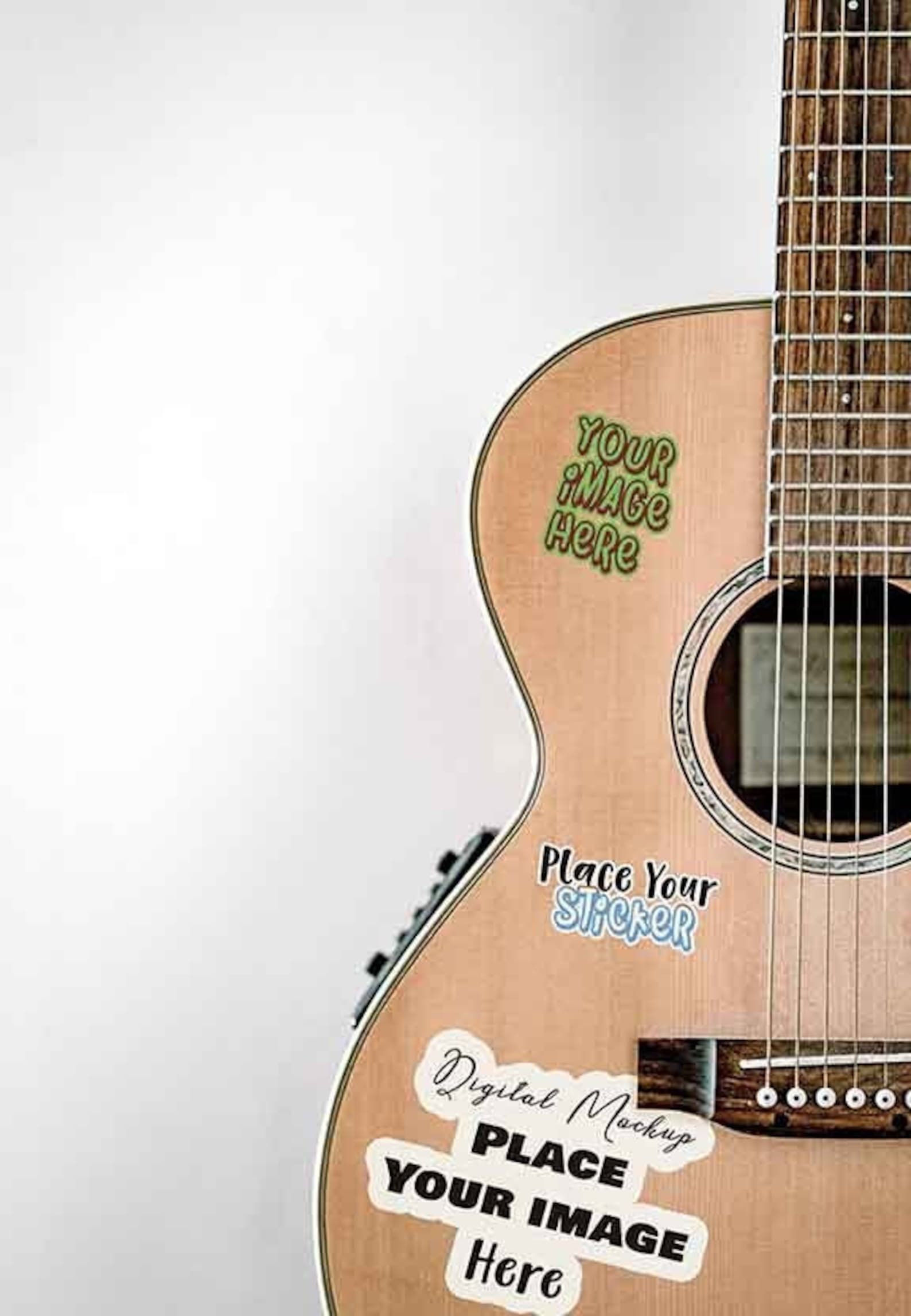 JPG PSD Vinyl Decal / Sticker Guitar Mockup Laptop Desktop Etsy UK