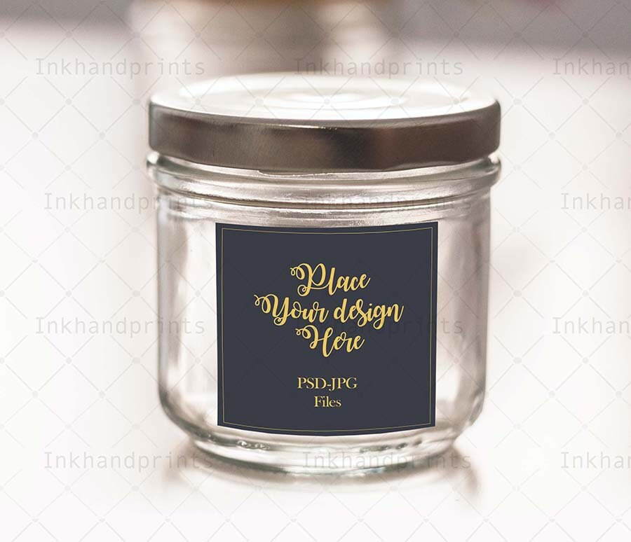Download PSD JPG Mockup Spice jar Squarelabels template Vinyl decal | Etsy