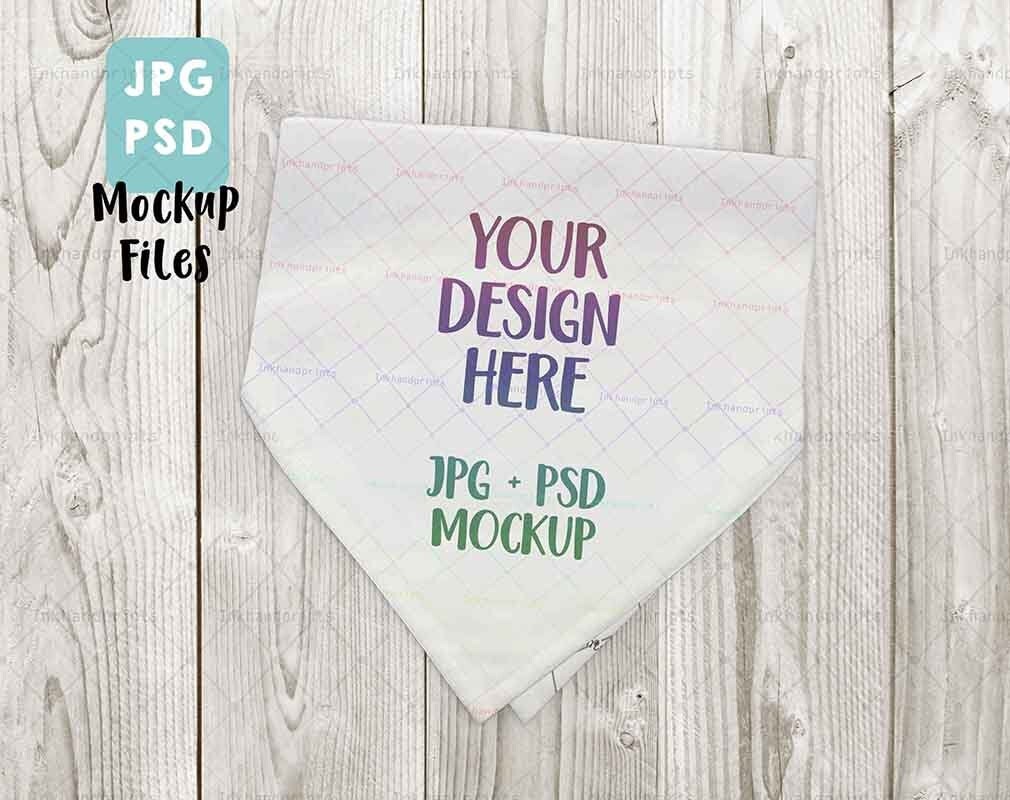 Download Jpg Psd Dye Sublimation Pet Bandana Mockup Flat Lay Folded Etsy