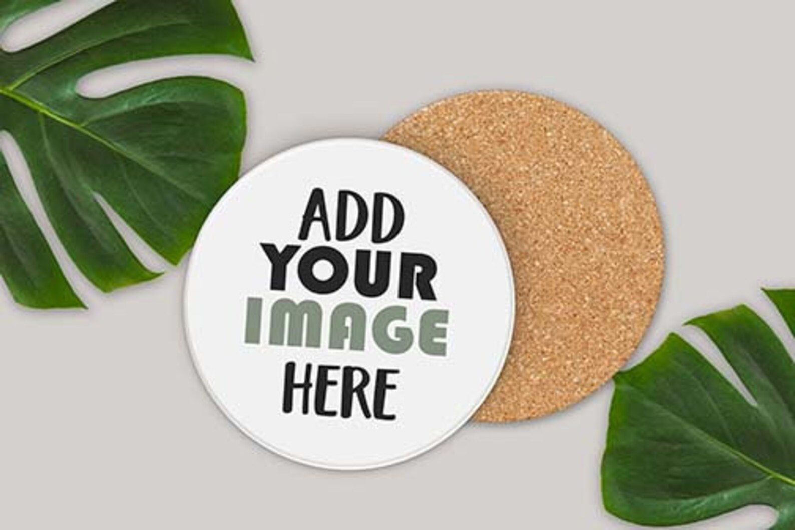 PSD JPG dye sublimation round Coaster Mock Up template for Etsy