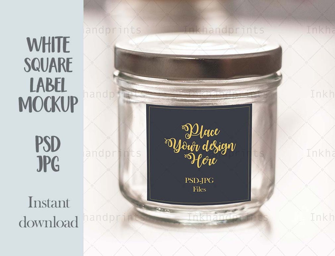 Download PSD JPG Mockup Spice jar Squarelabels template Vinyl decal | Etsy