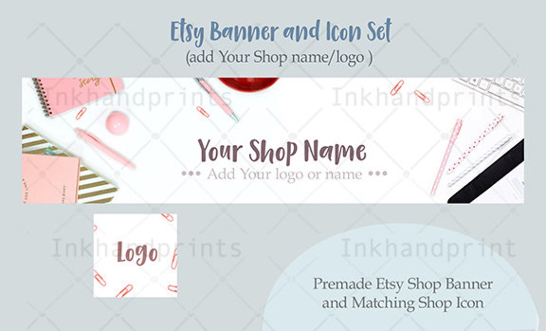 Banner and Icon Set Etsy Backdrop Pretty Colors Etsy Cover Etsy