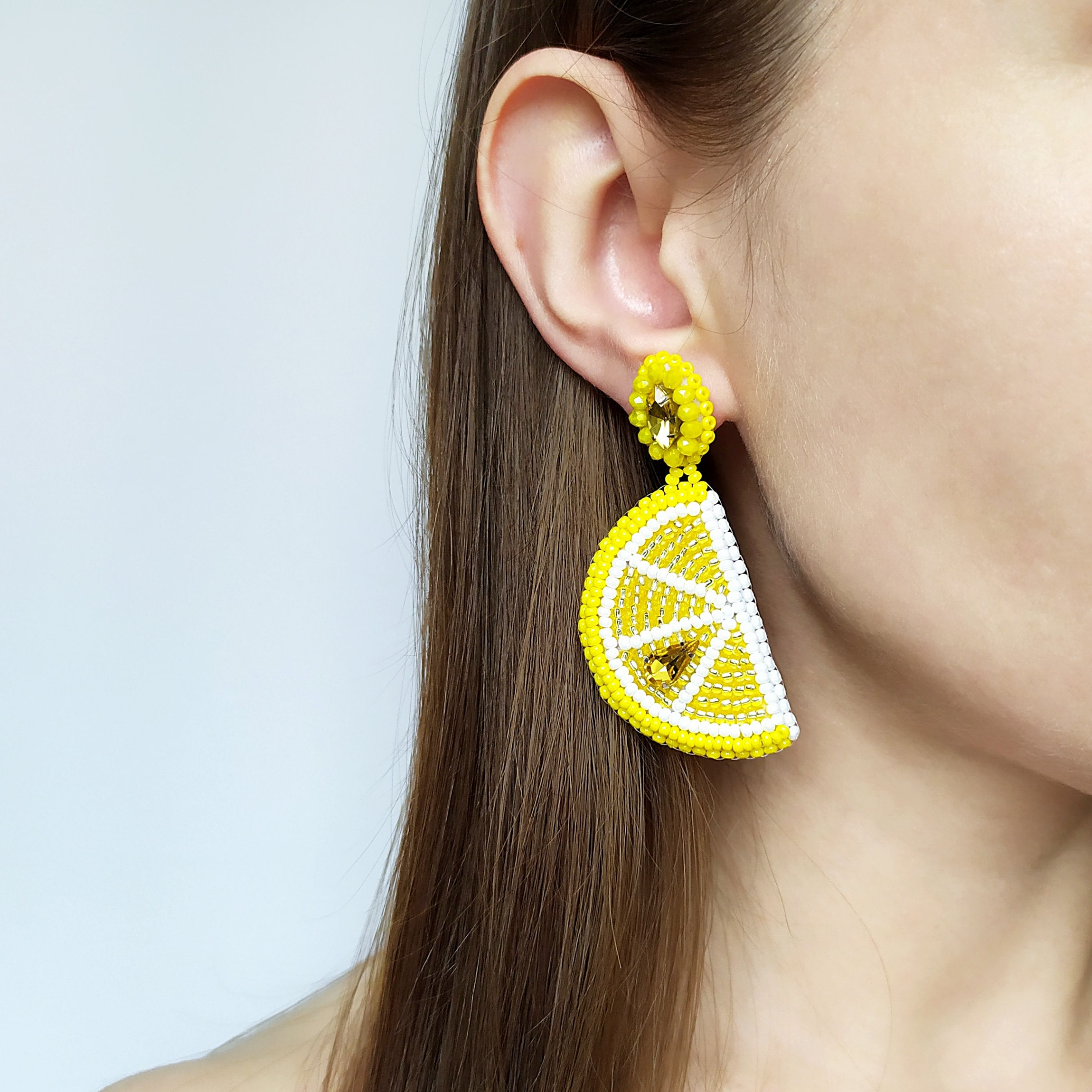 New Look Yellow Fruit Beaded Earrings