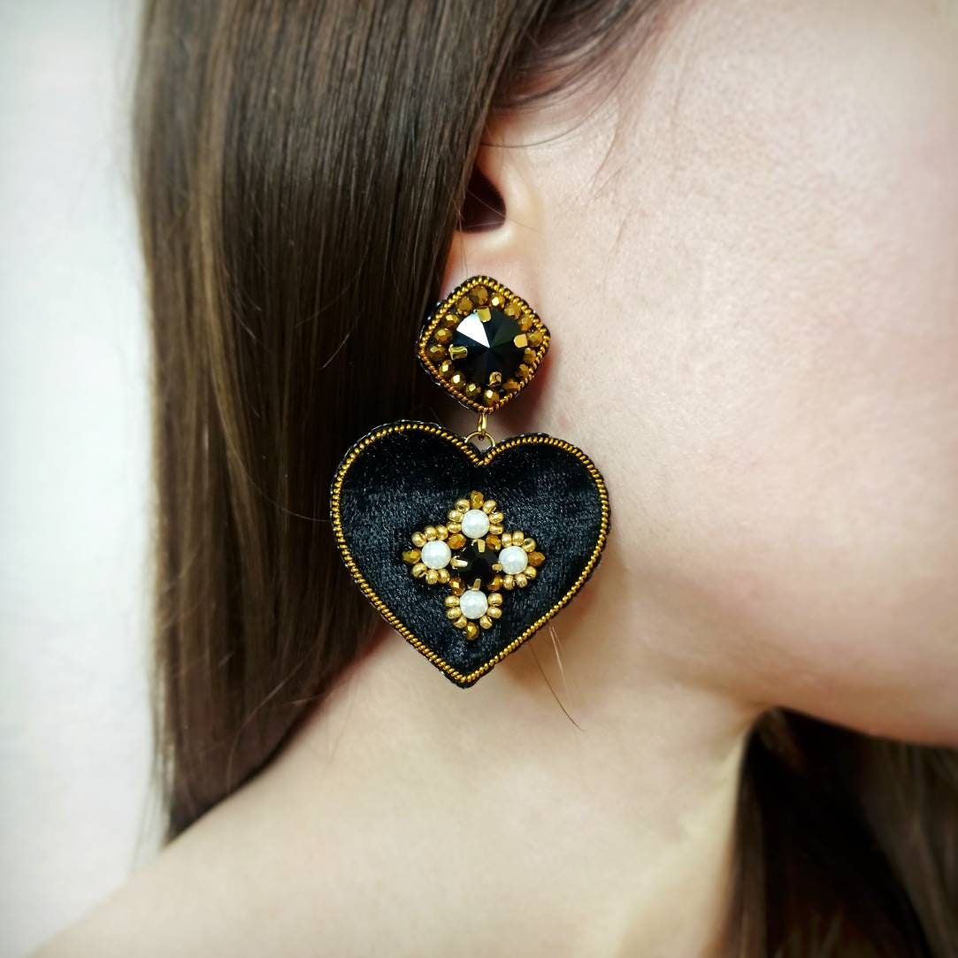 Black Velvet Drop Dangle Large Earring Jewelry Display Gift Boxes