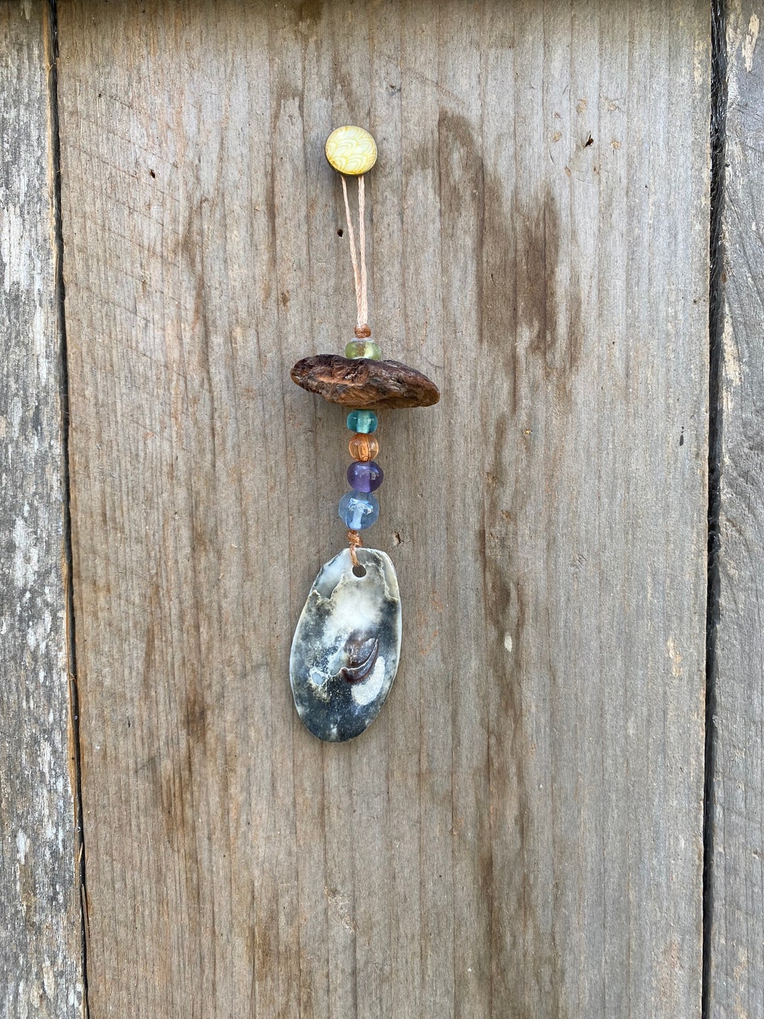 Mini Mobile Ornament, Driftwood, FREE SHIPPING, Macrame, Handmade, Wind